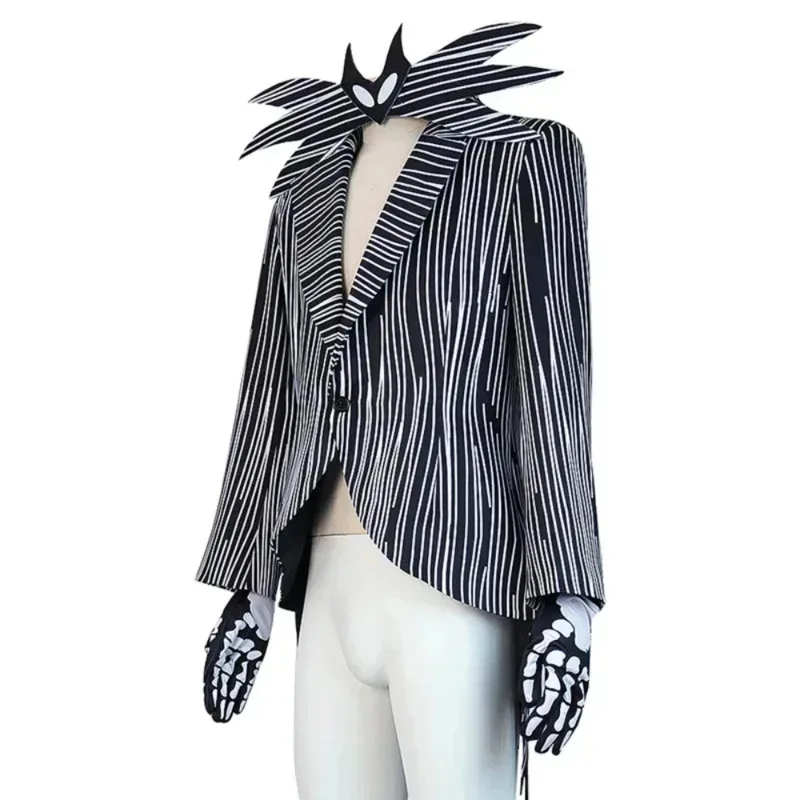 영화 악몽 잭 코스프레 의상 크리스마스 공포 스켈링 스트라이프 유니폼 해골 복장 할로윈 카니발 파티