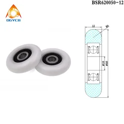 1pcs 50mm Miniature Plastic Bearings 10x50x12mm POM Covered Round Guide Pulley BSR620050-12 10*50*12 Rowing Machine Seat Wheels