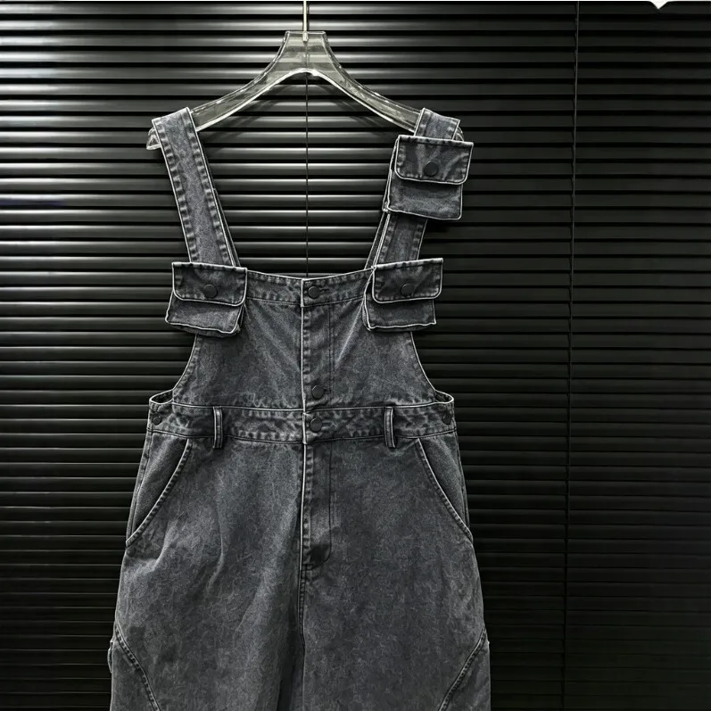 Single Loose Fit Dress with Loose Waist Streetwear Casual Maxi Length Pullover Asymmetrical Hem Distressed Women Jumpsuit