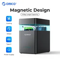 ORICO 5 Bay 3.5 Inch External Hard Drive Enclosure Magnetic SATA to USB3.0/Type-C Hard Drive Case for 2.5‘’ 3.5 inch HDD SDD