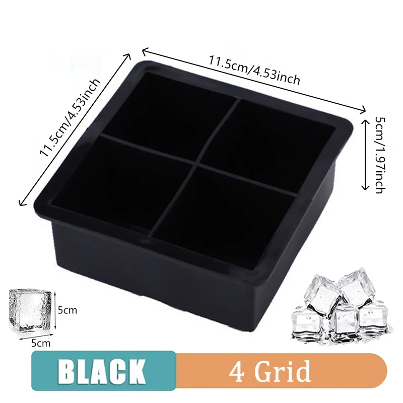 Siliconen ijsblokjesbakje 4/6/15 vierkante ijsblokjesvormen 3x3 cm herbruikbare ijsblokjesvorm voor whisky cocktail sap drinken