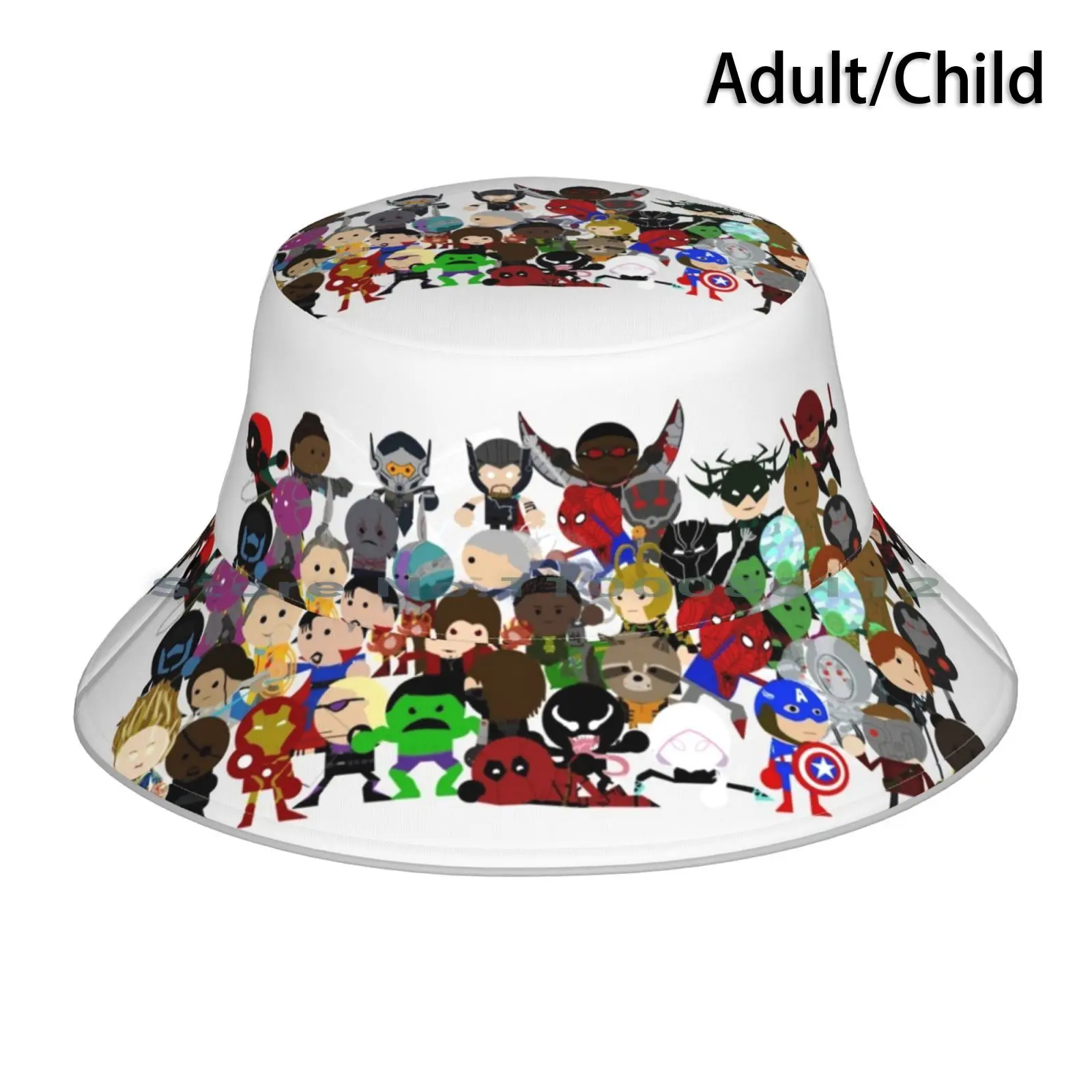 Mass Assembly Bucket Hat Sun Cap Superhero Kristal Stittle Foldable Outdoor Fisherman Hat