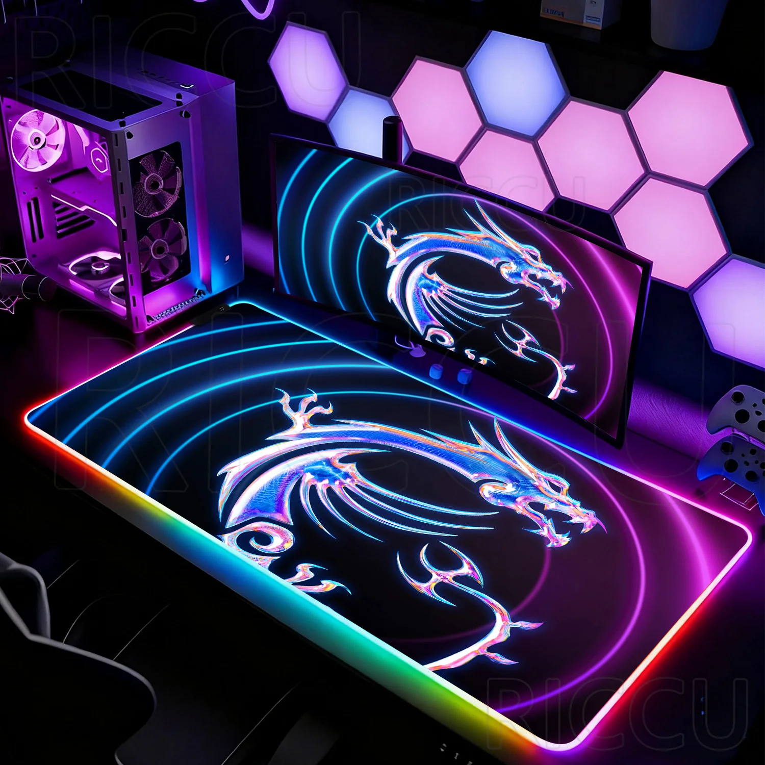 

RGB 900X400MM Esports PC accessories MSI Game Mouse Pad Gaming Computer Gamer Large natural Rubber LED Mousepad expand Desk Mat