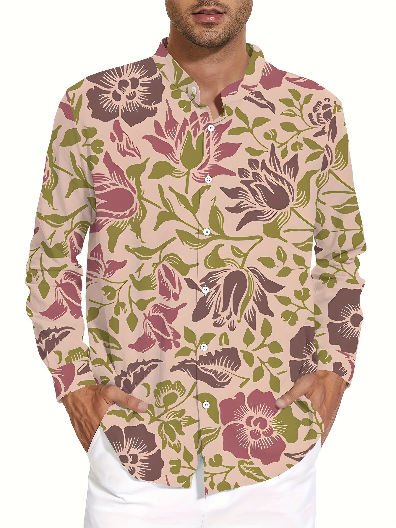 Men's spring and autumn casual long sleeve shirt handsome fashion and versatile new men's top