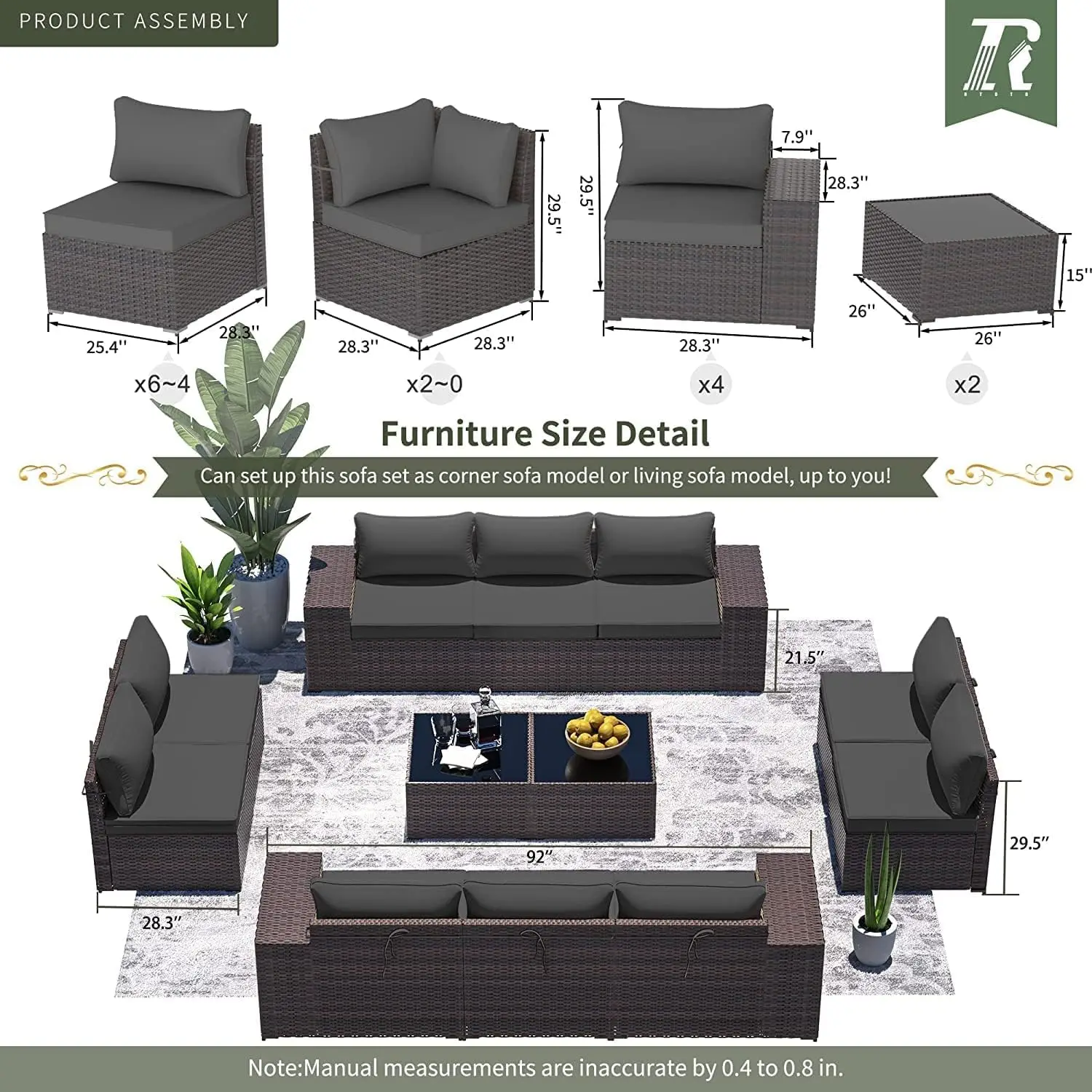 12-Piece Outdoor Wicker Patio Set 5