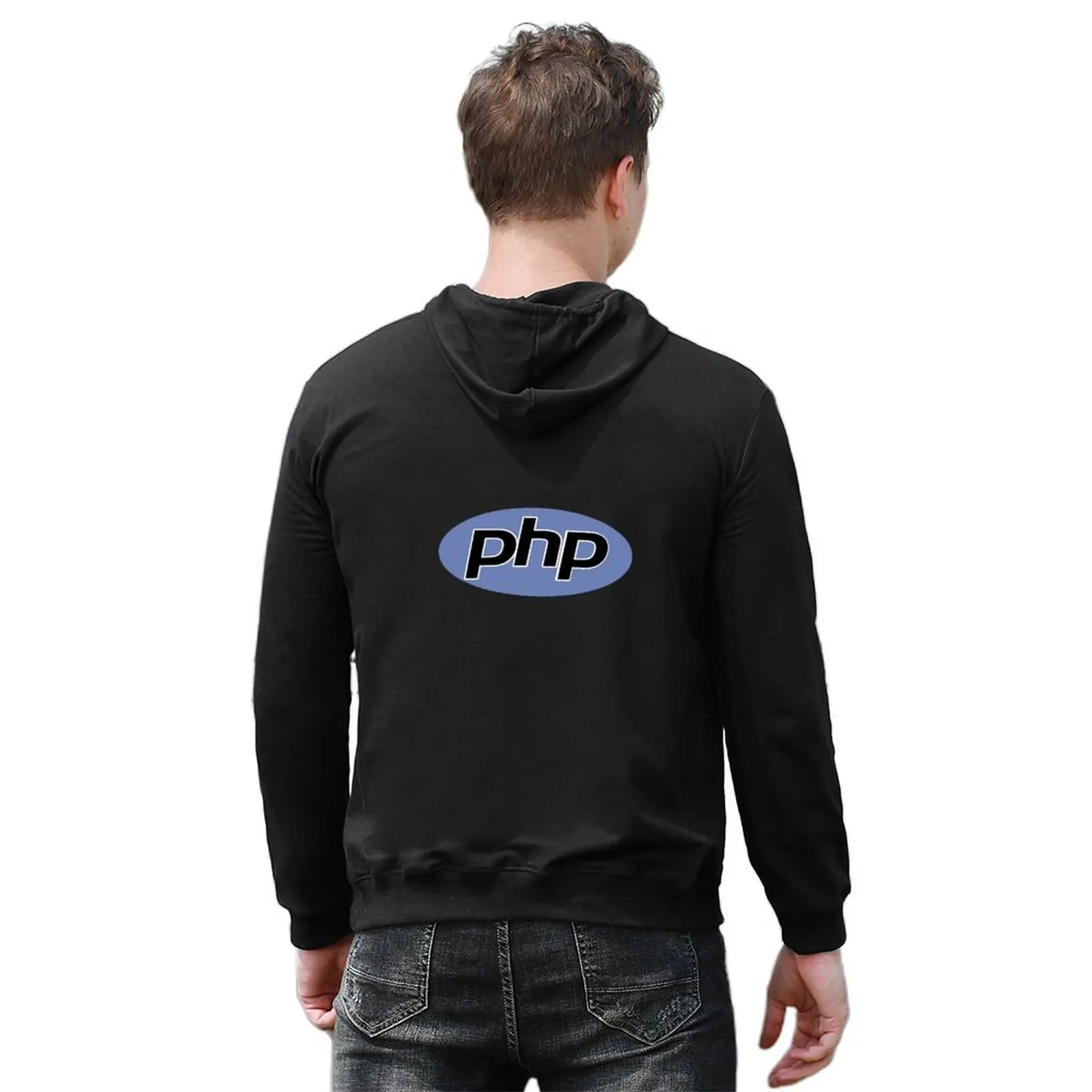 معطف رجالي بقلنسوة من Php ملابس على الطراز الكوري ملابس الخريف الكورية ملابس رجالية بقلنسوة جرافيك