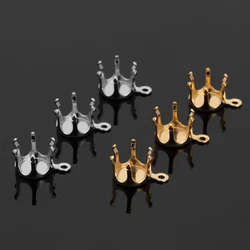 30-100pcs/lot Copper Blank Claw Setting Base Clasps Gold Color Claw Base Setting For Jewelry Making Rhinestone Beads Pendant