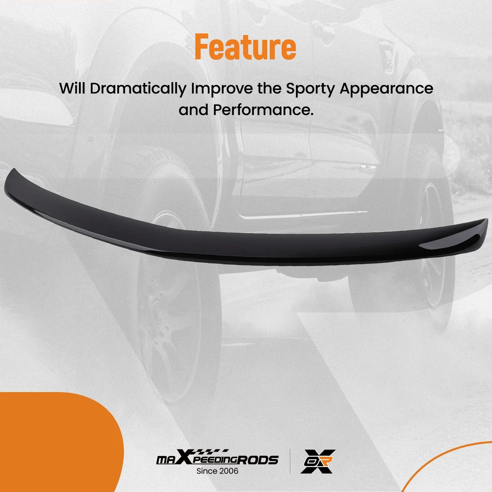 

Gloss Black ABS Wing for Cadillac CT5 20-22 V Style Rear Trunk Spoiler