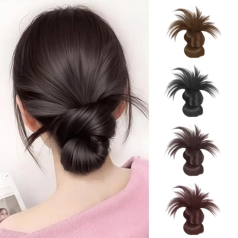 

Natural Appearance Hair Accessory Natural Hair Bun Extension Feather Wig Hair Clip with Non-slip Grips for Natural for Women
