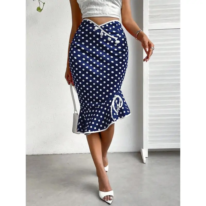 BABYONLINE Bodycon Skirt Women's Ruffle Midi Skirt Casual Retro Party Pencil Skirt Fashion Short Winter Dress FS5005 2026 New