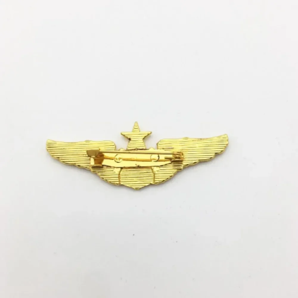 New 1/2/6pcs Pilot Wing Badge Gold Metal，Electroplated Metal Wing Badge Brooch,Metal Aviator Wings Pin Senior