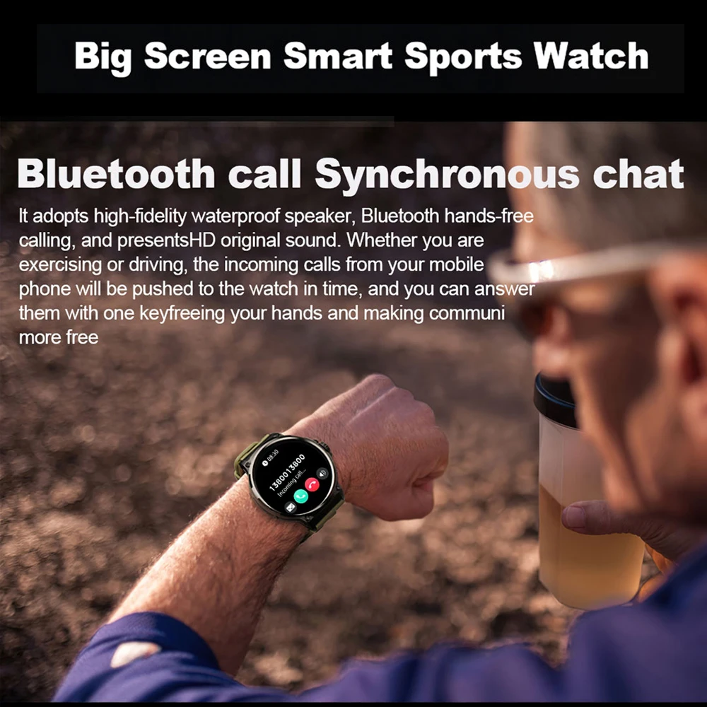 2025 NIEUWE Smart Horloge Mannen 1.85 inch Ultra HD 710 mAh Extra Lange Levensduur Militaire Smartwatches 400 + Wijzerplaat Fitness BT Bellen Smartwatch