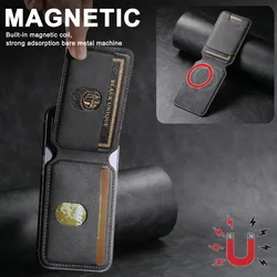 Mag-safe Leather Magnetic Phone Bag for iPhone 17 Air 16 15 14 13 12 Pro Max Plus Holder Cellphone Credit Card Wallet Case Cover