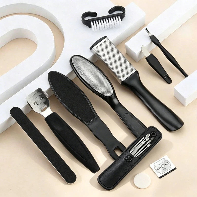 16Pcs Stainless Steel Pedicure Foot Care Set,Foot File & Dead Skin Callus Remover Tools,Portable Practical Foot Grooming Kit