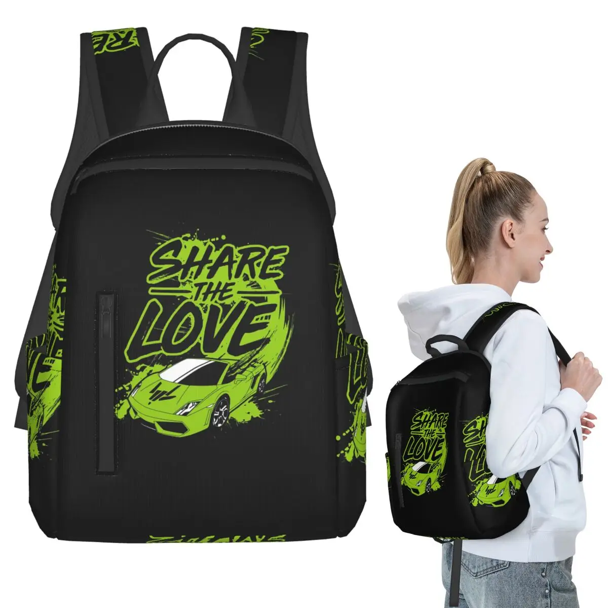 

Youth Share The Love Backpack Student BookBag Kids School Bag Laptop Shoulder Bags Boys Girls