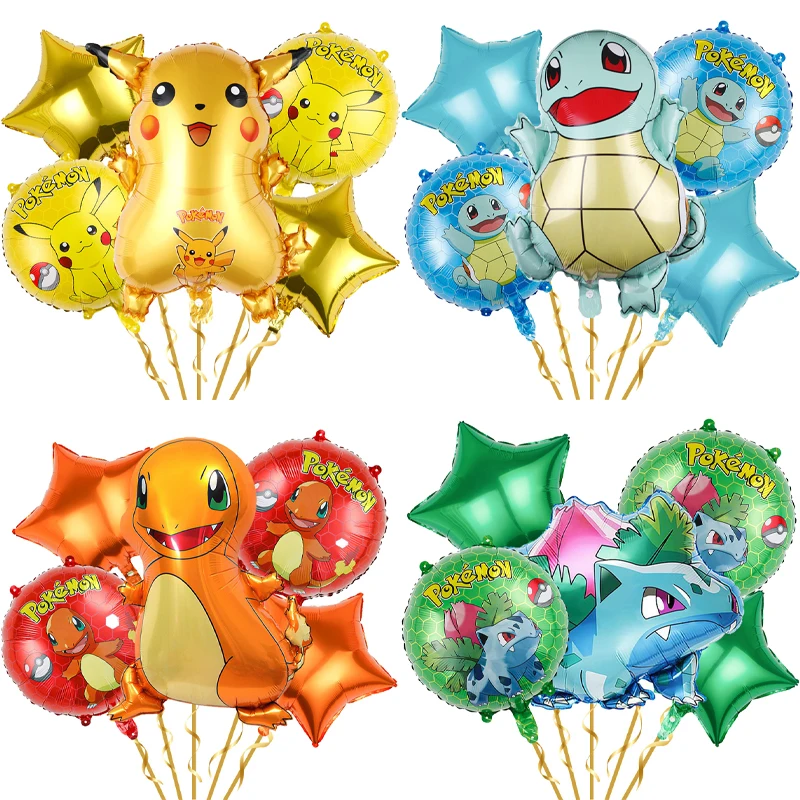 Pokemon  Balloons Pikachu Charmander Birthday Balloons Party Decoration Baby Shower Ornaments Anime Room Decor Kids Gifts