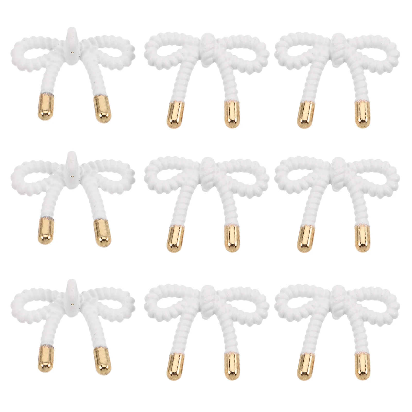 

10pcs Bowknot White Alloy Buttons For Sewing Sewing Clothes Fasteners for Cardigans Coats DIY Projects