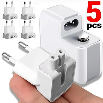 5/1Pcs EU ปลั๊กอะแดปเตอร์ปลั๊กไฟ AC Travel Wall Outlet Converter หัวเป็ดสําหรับ MacBook MagSafe 45/60/85W สําหรับ iPad 10 W/12 W อะแดปเตอร์