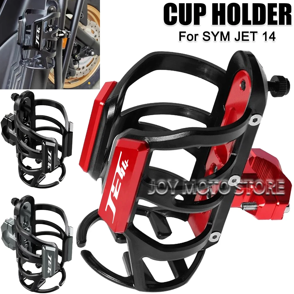 

For SYM Jet 14 Motorcycle Universal CNC Accessorie Beverage Water Bottle Cage Drink Cup Holder