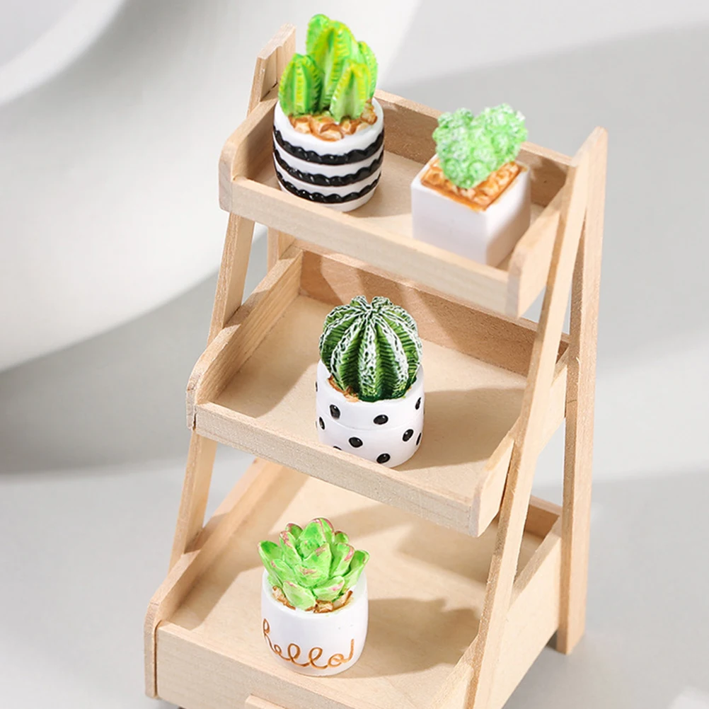 

4 Pcs Simulation Cactus Ornament Small Artificial Plants Tiny Potted Mini Bonsai Decor Resin Desktop Garden Miniature