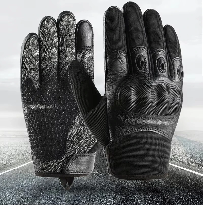 Tactical Work Gloves - Elastic Cuff, Flexible Grip, Touchscreen Capable, Durable, Level 5 Cut Resistant, Hard Shield, Black