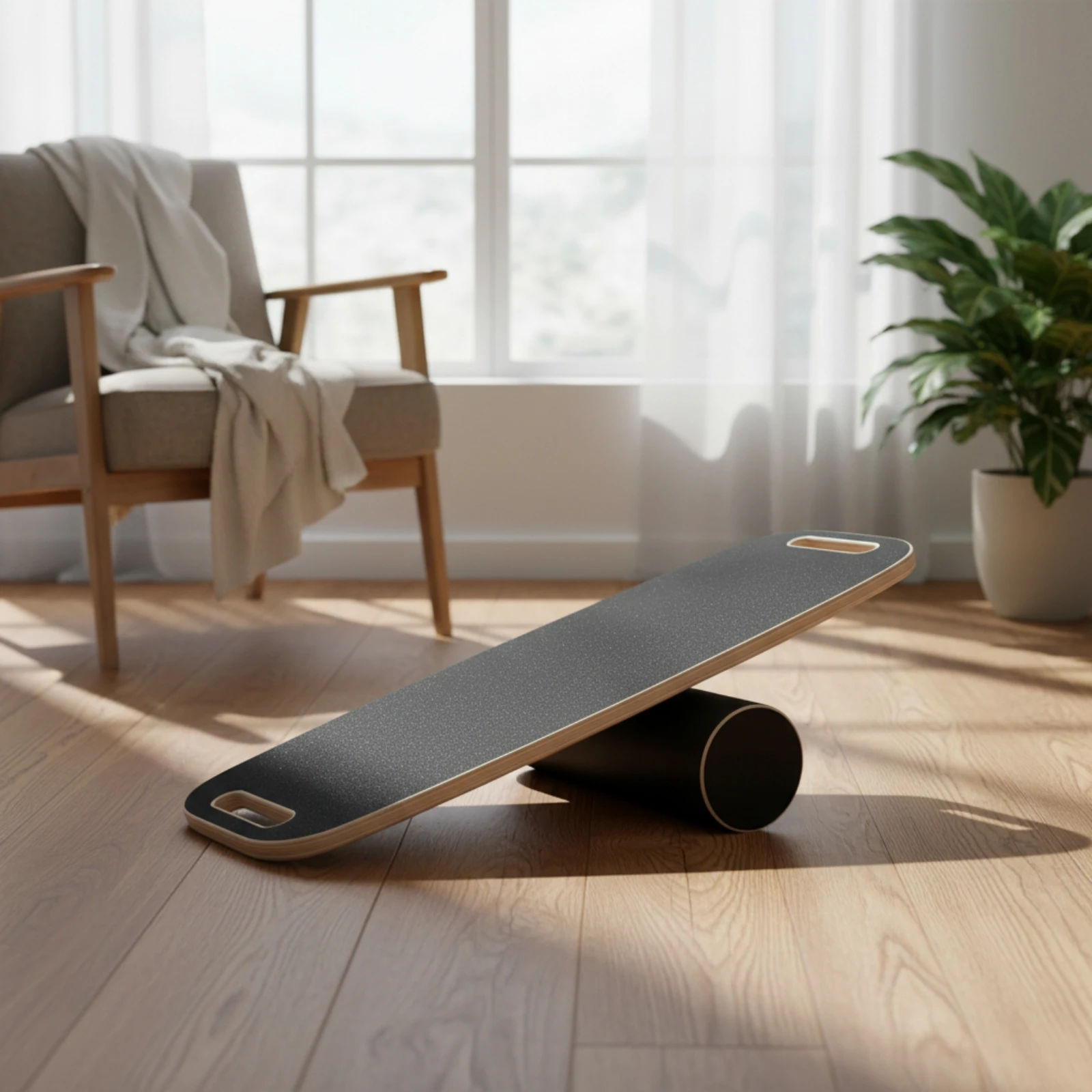 Balance Coach with Adjustable Stoppers Non-Slip Balance Board with Roller Fitness Equipment Long-Lasting for Athletes