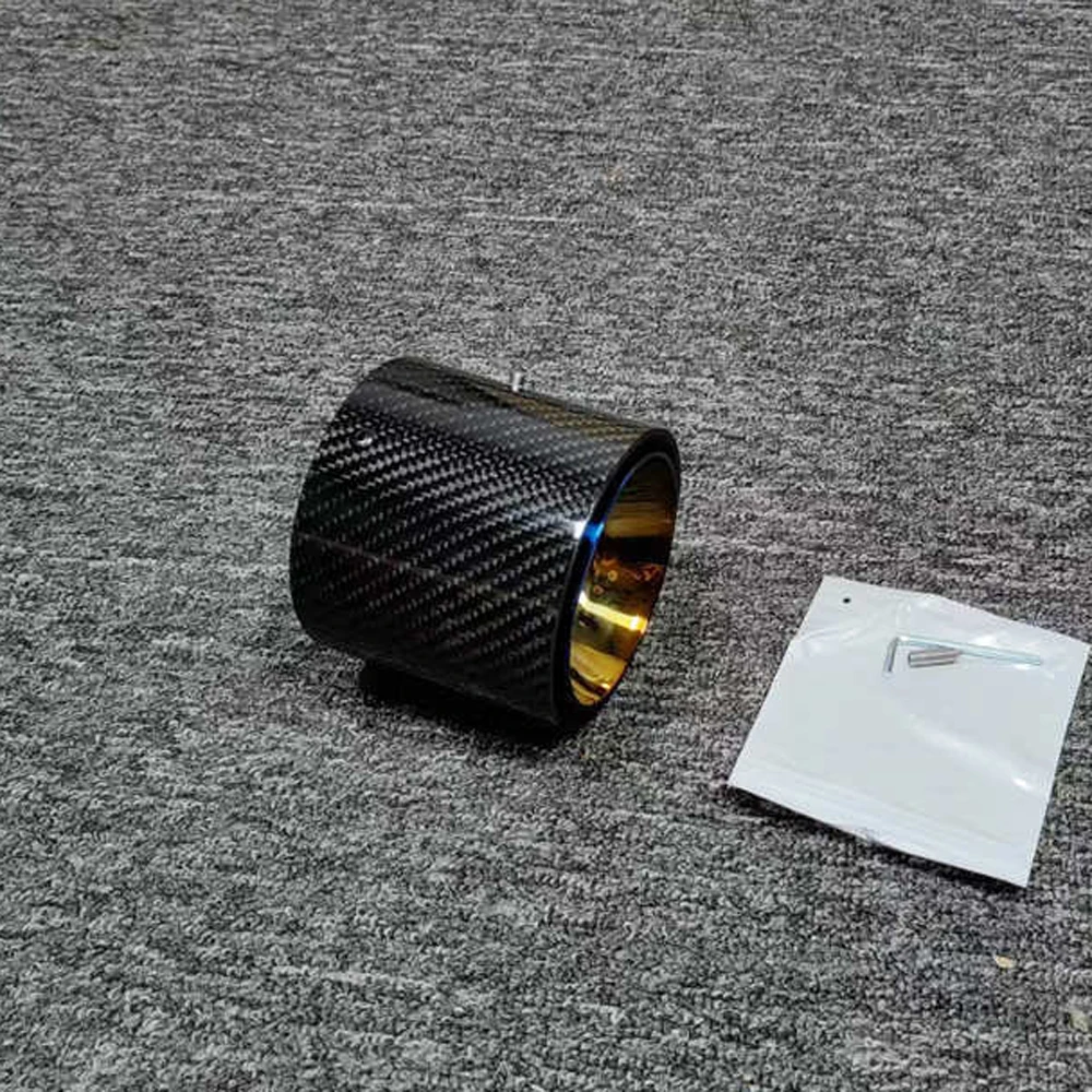 1 Pc Black/Silver/Blue Exhaust Pipe For BMW M3 G80 M4 G82 G83 2020+ Carbon Fiber Stainless Muffler Tip Tailpipe Tail Throat