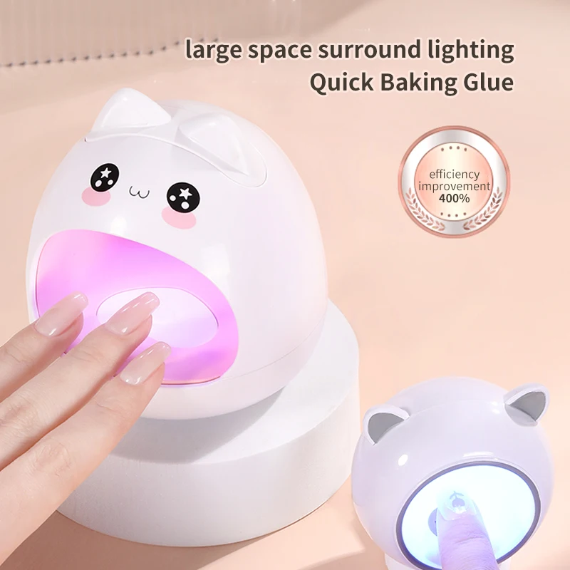 24W Portable Manicure Mini UV Lamp Usb Little Cat Nail Lamp Uv Gel No Black Hands Quick Dryed Nail Art Tool