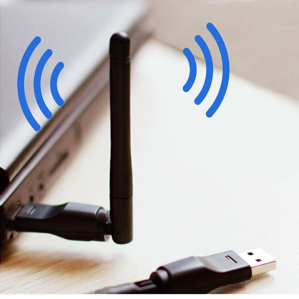 BGGQGG 150Mbps Mini USB WiFi Adapter Wireless Network Card 150M LAN Wi-Fi Receiver Dongle Antenna 2.4G 802.11b/g/n Ethernet