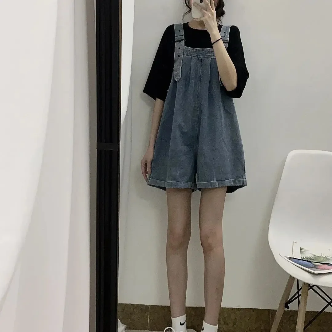 

Cute Strappy Jeans Women High Waisted Loose Summer Shorts Blue Denim Shorts Kawaii Y2k Vintage Harajuku Shorts New
