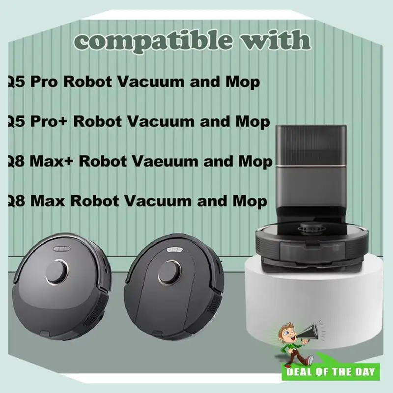 تسليم 24 ساعة لـ Roborock Q8 Max Q8 Max + Q5 Pro Q5 Pro + قطع غيار بديلة فرشاة رئيسية جانبية فلتر Hepa
