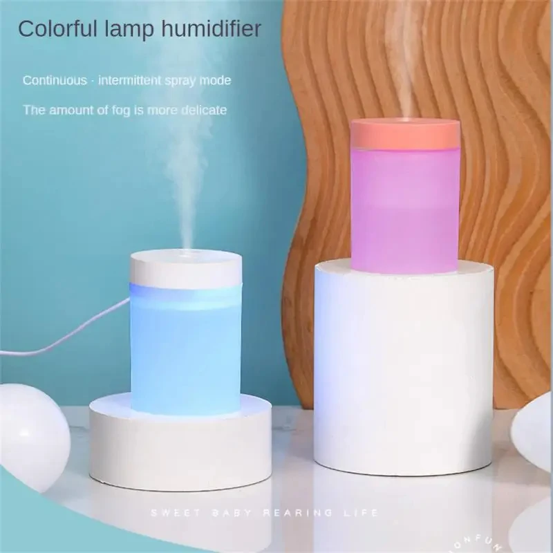 Mini humidificador de aire de 200ml, luz de ambiente colorida, USB, difusor de aire, purificador para coche, hogar, generador de niebla ultrasónica