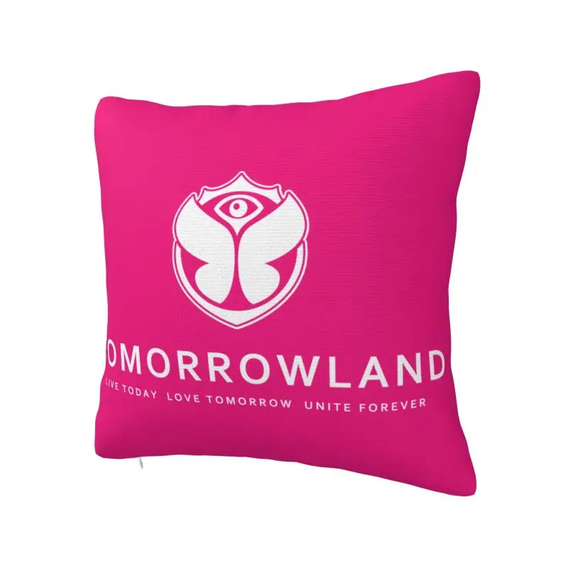 Tomorrowland Cushion Cover Decoration Printing Belgian Electronic Dance Music Festival Throw Pillow Case for Sofa Double Side