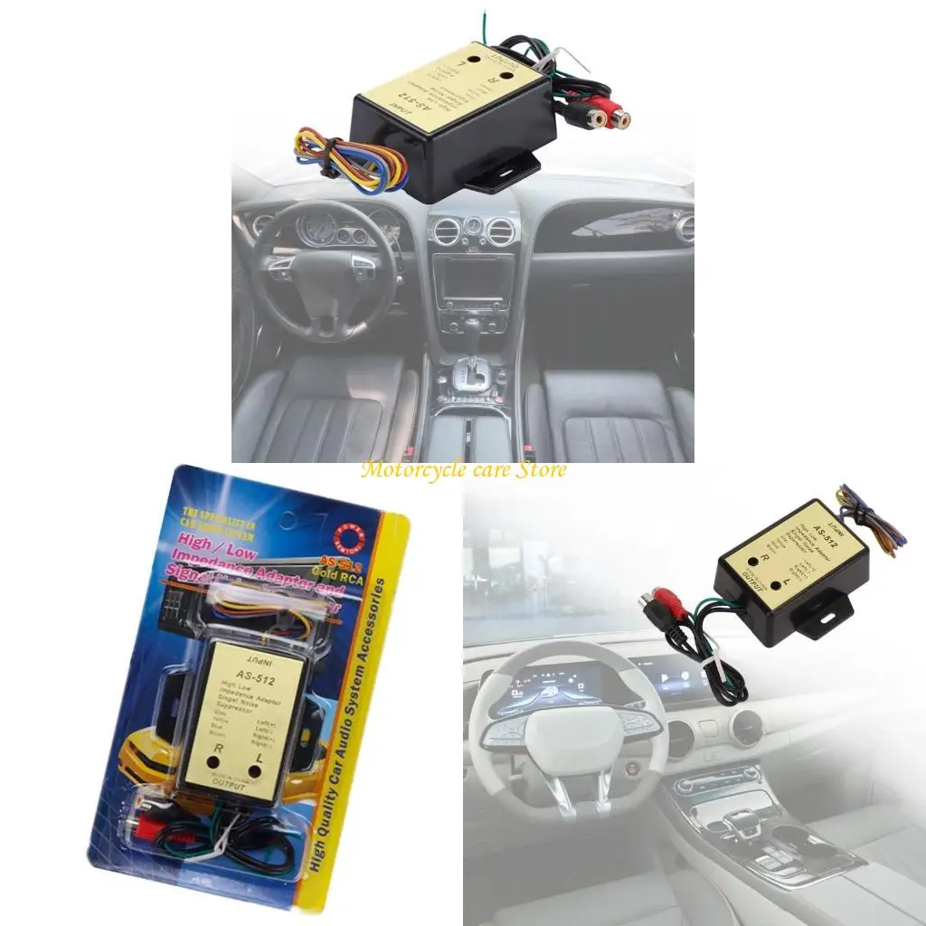 

Audios Speaker Level Output Converter 2 Channel Line High Low Impedance Adapter for Vehicle Equalizer Stereos System