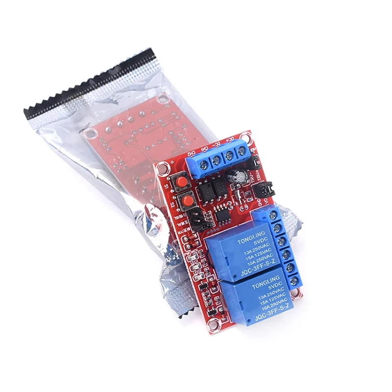 Snvi  2 keys self-locking interlock one of three options Relay module High-low trigger 5V12V24V with switch light