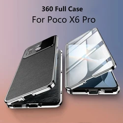 Case For Poco X6 Pro Redmi K70E 360 Full Tempered Glass Leather Phone Cover For Redmi K70E Poco X6Pro 5G Double Sided Protection