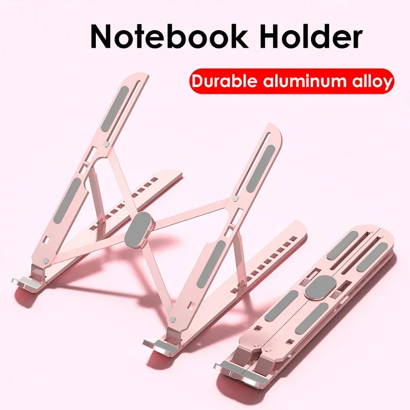 Adjustable Laptop Stand Foldable Aluminum Alloy Notebook Stand Base Portable Non-slip Raising Cooling Support Laptop Bracket