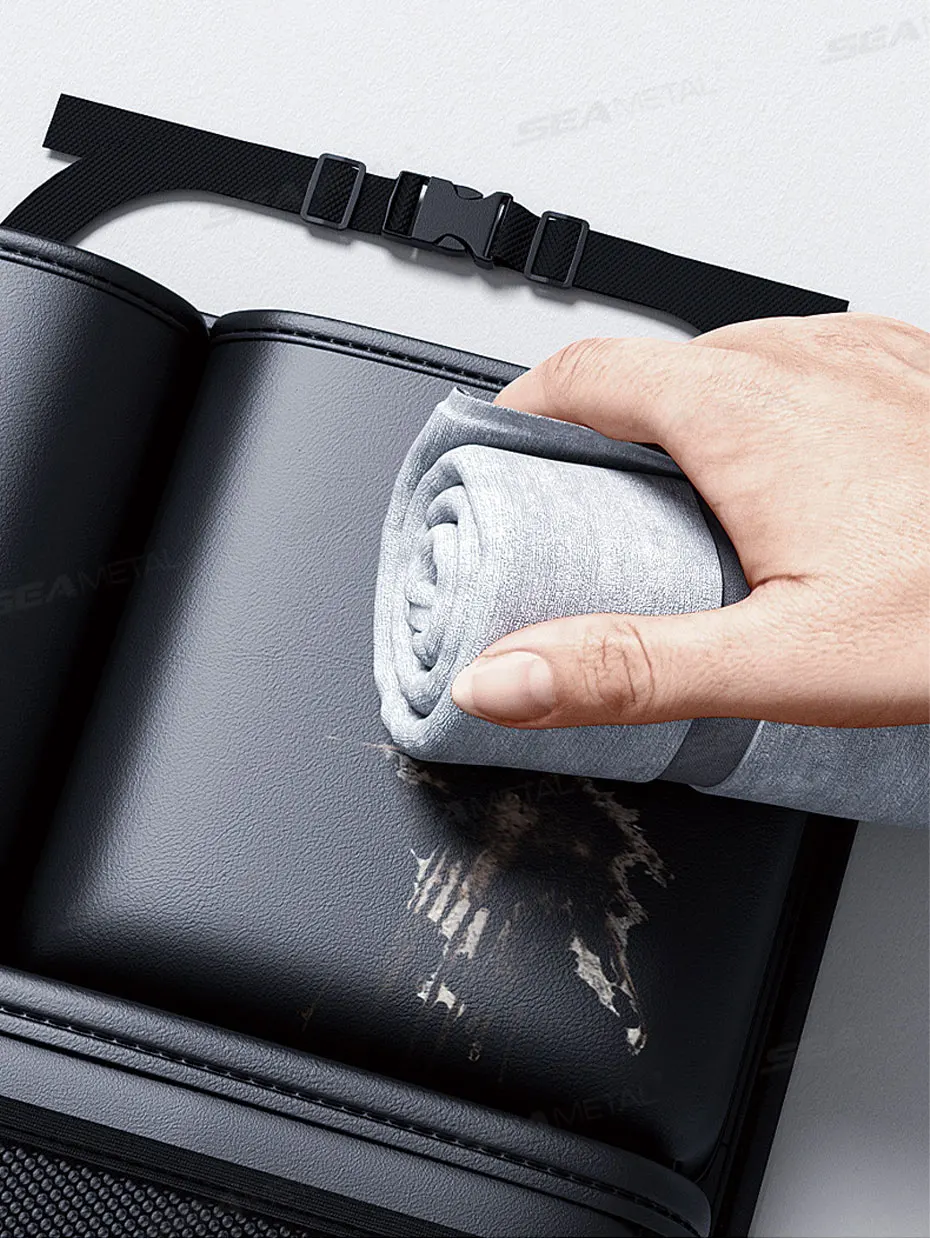 SEAMETAL Auto Stamm Pu Leder Lagerung Tasche Innen Auto Rücksitz Tasche Große Kapazität Hängen Organizer Für SUV Limousine Fließheck – Detail 16