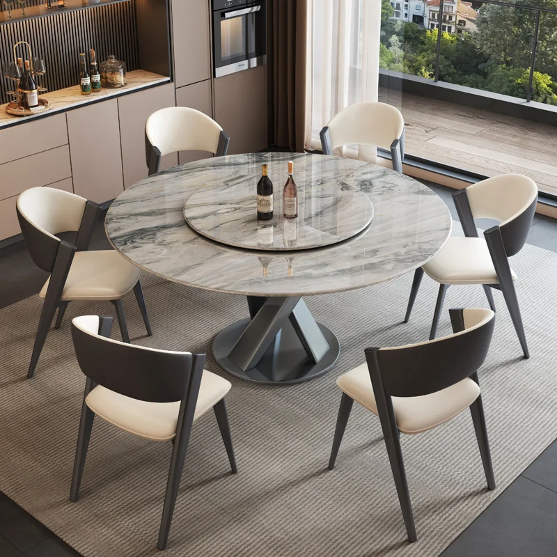 Natural marble dining table household light luxury supercrystalline stone luxury stone microcrystalline stone  table