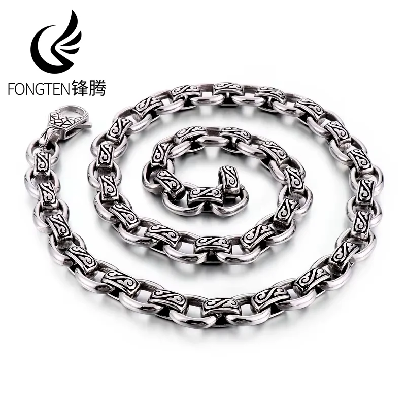 

Fongten 62cm Necklace For Men Link Chain Stainless Steel Male Rotre Figure Necklace Choker Jewelry Wholesale