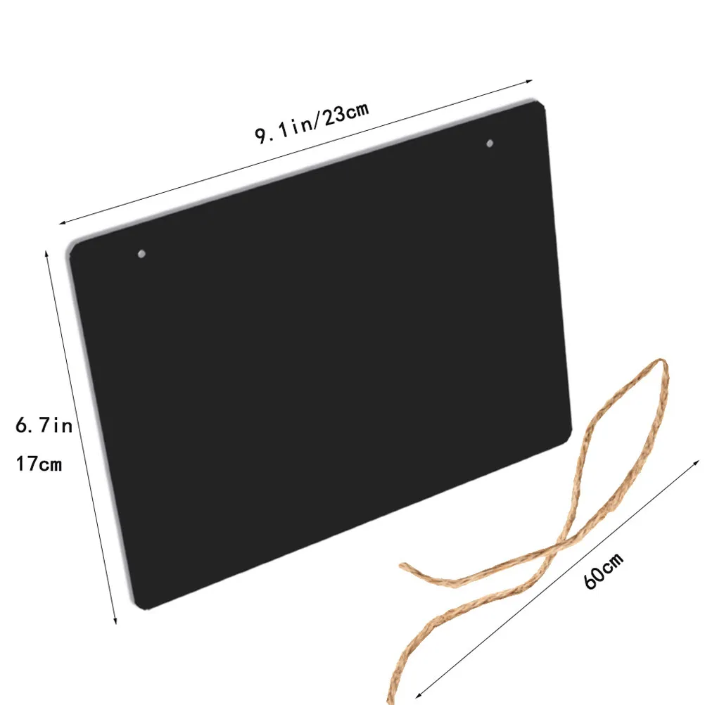 3Pcs Mini Wooden Double-Sided Message Boards Black Small Blackboard Decorative Pendant Crafts for Home Kitchen Wedding Party Use