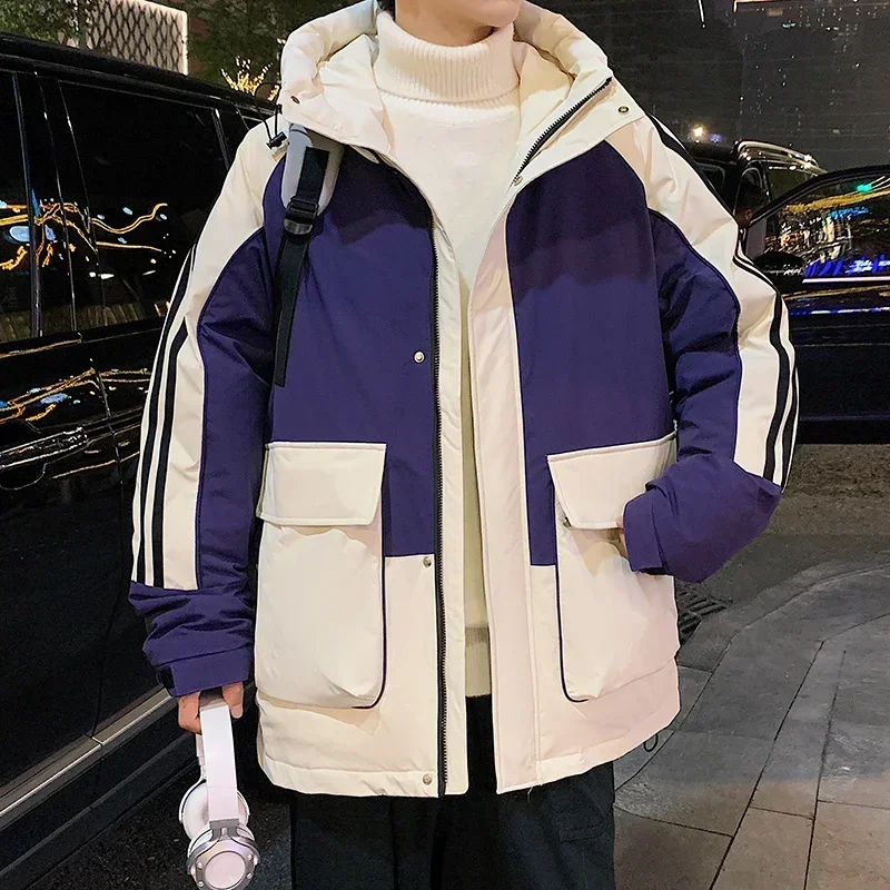 

Men's New Winter Fashionable Versatile Cold Resistant Warm Jacket with Hat Feather Jacket Breathable Comfortable Casual Jacket