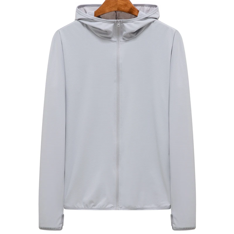 

2026 Ice Sunscreen Clothes Men's Summer New Original Yarn Ice Silk Top Light and Breathable Outdoor Sunscreen Hooded Jacket Top
