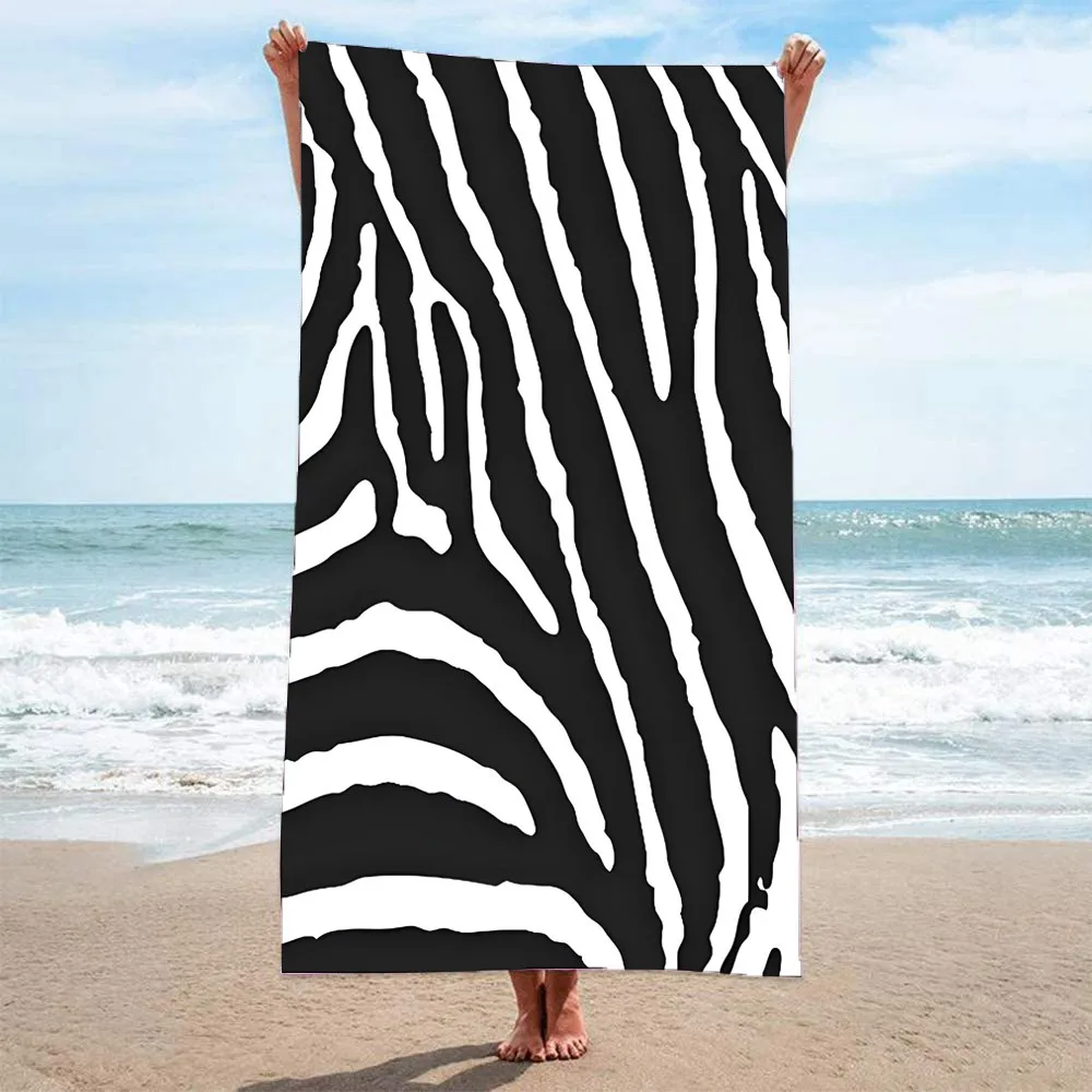 

Zebra Print Large beach towel,microfiber towel,sauna,spa,surf,swim,gym sports, wholesale, holiday Birthday gift,drop shipping