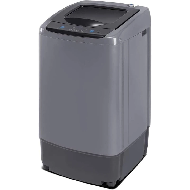 Portable Washing Machine, 0.9 cu.ft Compact Washer With LED Display, 5 Wash Cycles, 2 Built-in Rollers