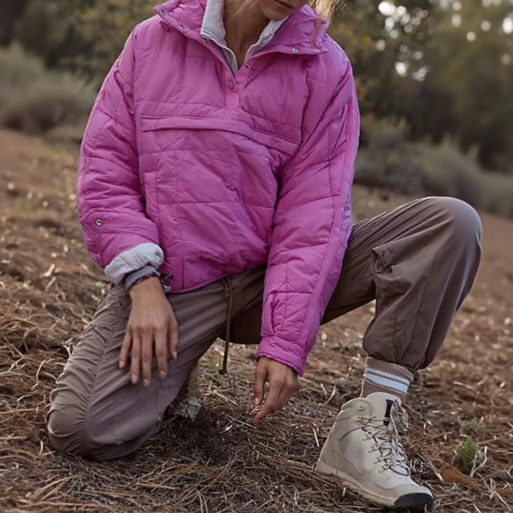 

Casual Long Sleeve Cotton-Padded Jacket Straight Sleeve Style Comfortable Women's Top Fashion Trend No Decoration