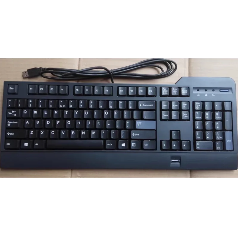USB Fingerprint Recognition Keyboard KUF1256 For Lenovo Thinkcentre Commercial Server Win10
