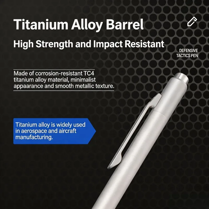 Titanium Alloy Retractable Ballpoint Pen Metal Signing Gel Pen High‑end Tactical Writing Pen for Student Office Daily Use - view 2