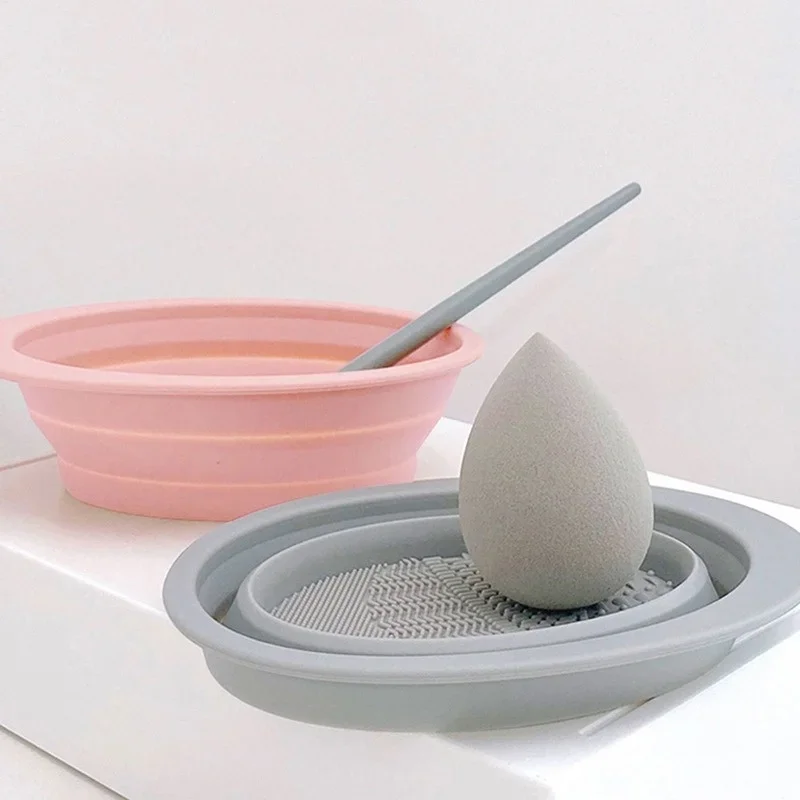 Foldable Silicone Makeup Brush Cleaner Bowl Cosmetic Cleaning Mat Foundation Eyeshadow Brush Washing Tool Beauty Supplies view 4