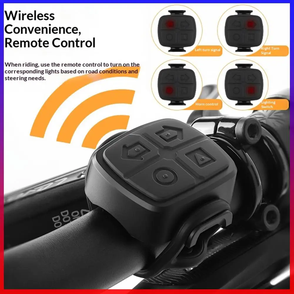 

LED Bicycle Remote Control Rear Light TYPE-C Charging Road Bike Night Riding Warning Light 5 Modes for Outdoor Travel Cycling